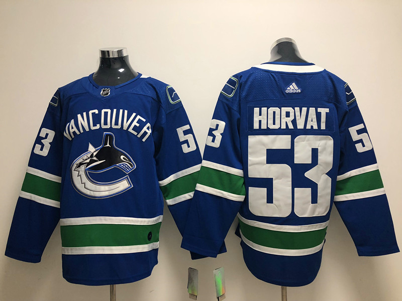 Mens Vancouver Canucks #53 Bo Horva adidas Home Blue Player Jersey